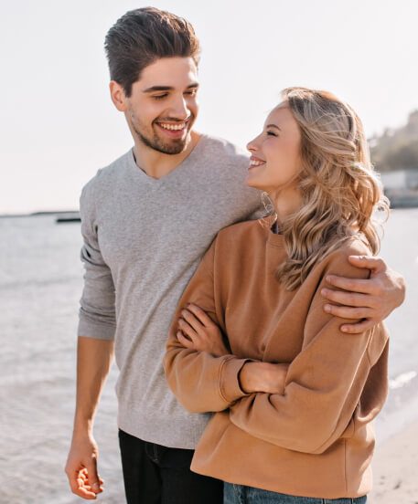 Couple smiling at each other