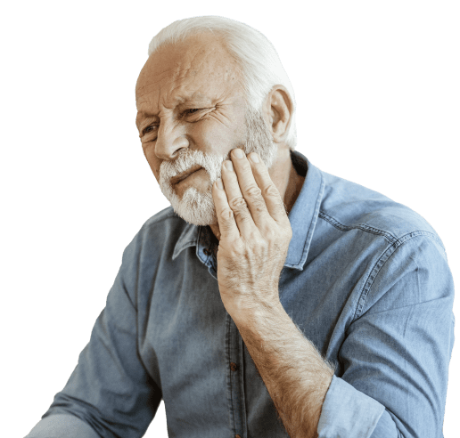 Elderly man with toothache